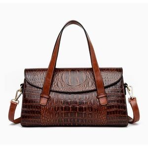 Women's Alligator Printed Tote Bag Leather Embossed Crocodile Pattern Shoulder